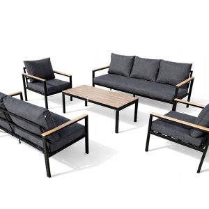 ZESTAW MEBLE OGRODOWE 2x SOFA + 2x FOTEL - 7 OSÓB - GARDENOVE